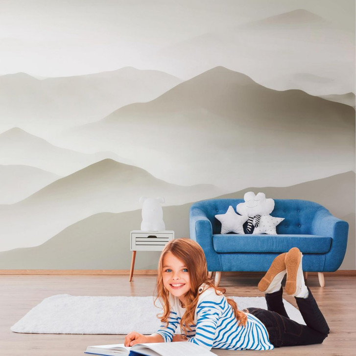 Livingwalls Tapete Bergpanorama Metropolitan Stories THE WALL Vliestapete Landschaft beige, weiss - WA348358