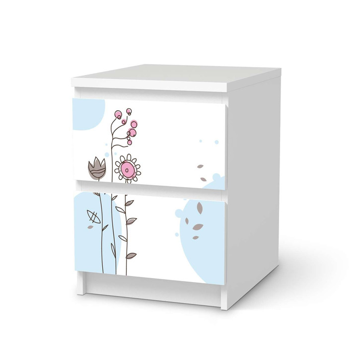 Möbelfolie IKEA Malm Kommode 2 Schubladen - Flowers 3 - CR116147