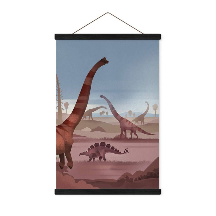 Stoffbild Im Land der Dinosaurier - Braun - WA411370