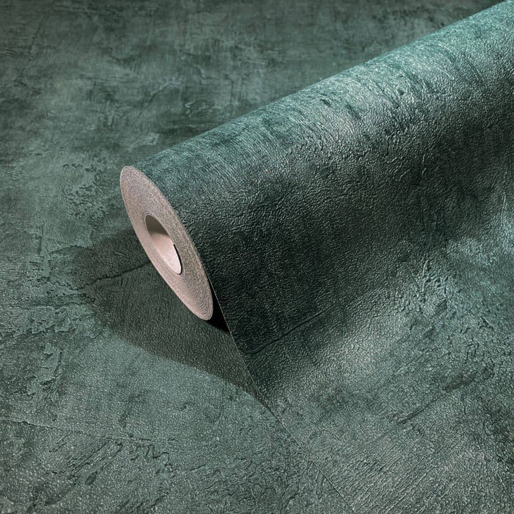 Vliestapete in Betonoptik Uni grün Struktur - WA450476