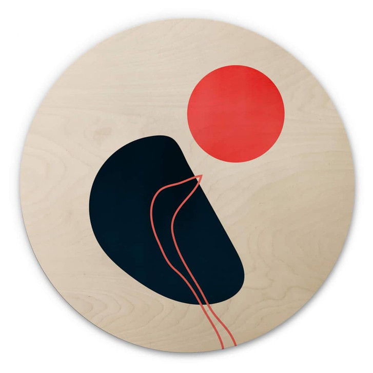 Holzbild Kubistika - Abstraktion - Rund - WA346361