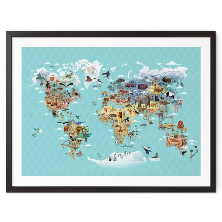 Kinderzimmer Poster World Map - Braun - WA405943