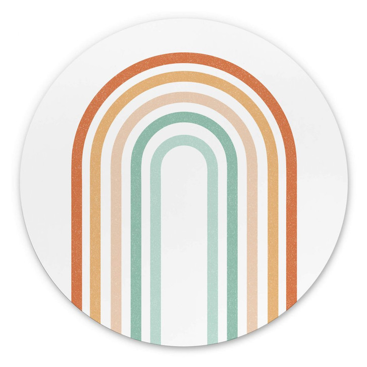 Kinderzimmer Wandbild Regenbogen Boho - Alu-Dibond Rund - WA394847