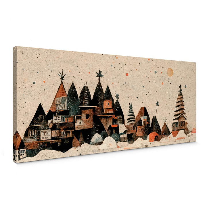 Leinwandbild Weihnachtliche Stadt Panorama - Treechild - WA404323