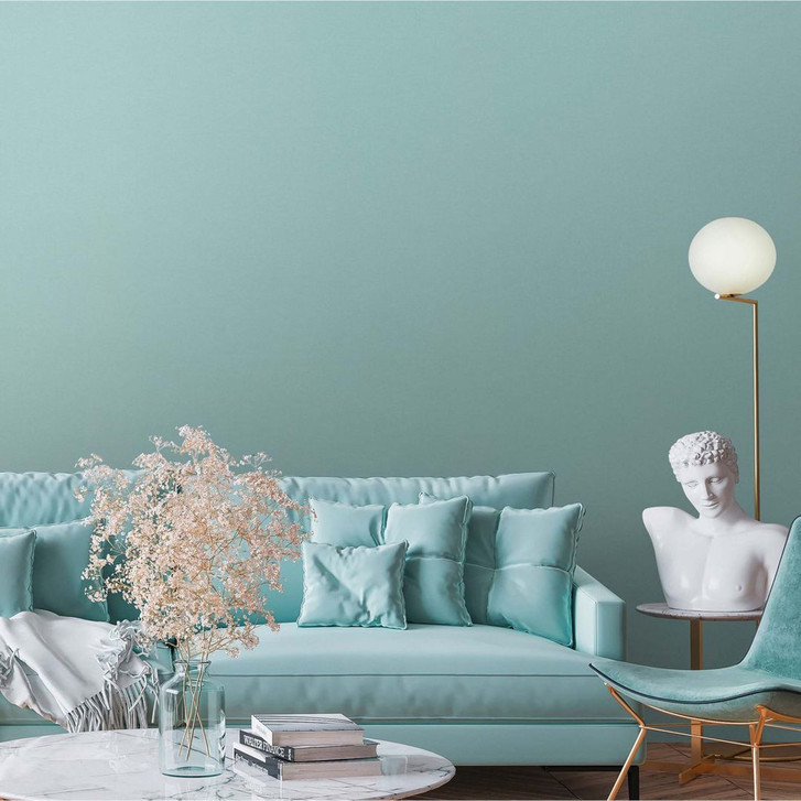 Tapete Türkis Blau Uni einfarbige Vliestapete für Küchen, Badezimmer, Flur - WA382367