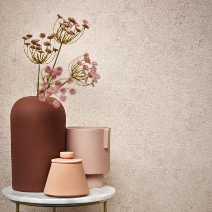 Vliestapete in moderner Putzoptik beige, rot Struktur - WA446639