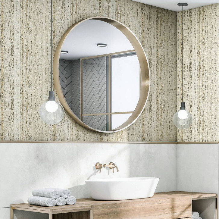 Vliestapete mit Travertin Steinoptik in natürlichem Look beige Struktur - WA507889