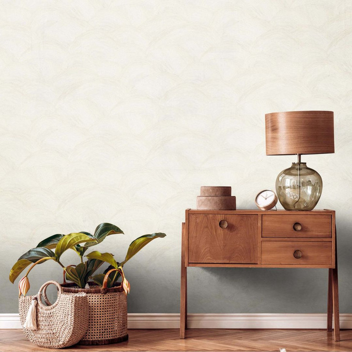 Vliestapete Wellen Mustertapete Weiss, Creme - moderne Design Tapete für das Wohnzimmer - WA382777