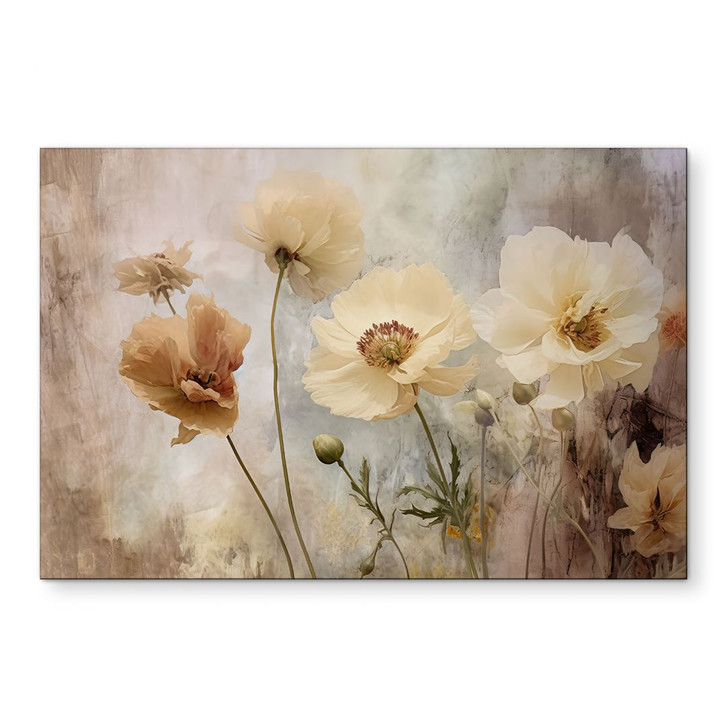 Wandbild Blumenpracht in warmen Pastelltönen - Paksoylu - Alu-Dibond - WA431334