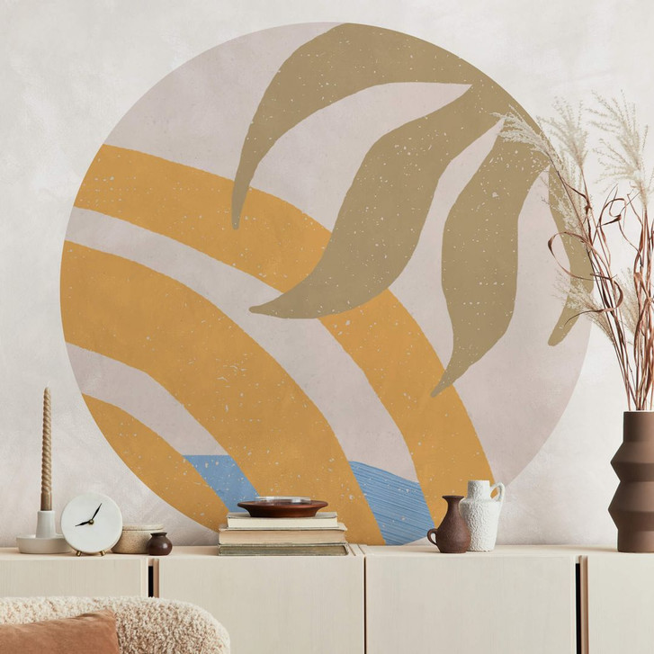 Wandtattoo Demir - Sonne und Botanik - Rund - WA412534