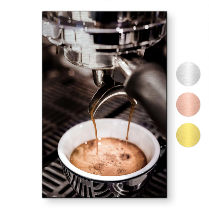 Alu-Dibond gebürstet mit Goldeffekt - Barista Coffee - Pictufy Studio - WA513959