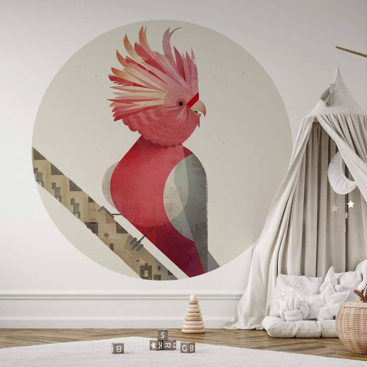 Fototapete Braun - Rosakakadu - Rund - Selbstklebend/Vlies - WA331069