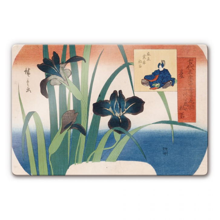 Glasbild Hiroshige - Sommer, Schwertlilien bei Yatsuhashi - WA123630