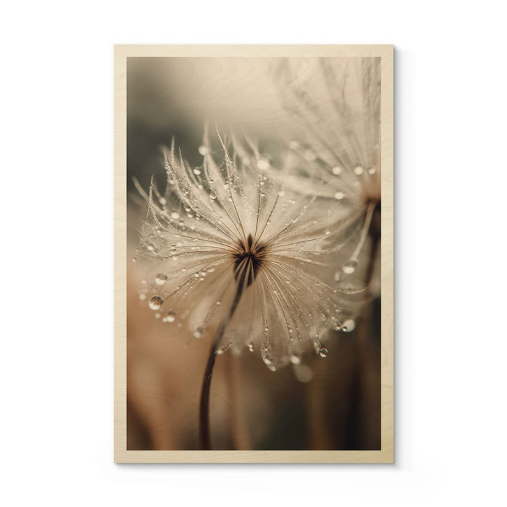 Holzbild Pusteblume in Morgentau - Treechild - WA401791