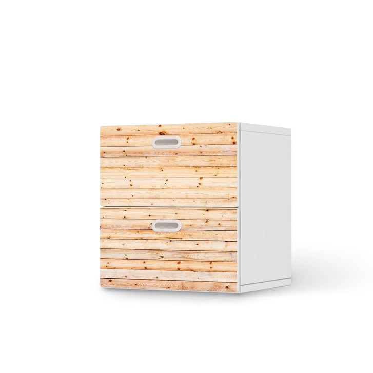 Klebefolie IKEA Stuva / Fritids Kommode - 2 Schubladen - Bright Planks - CR110029