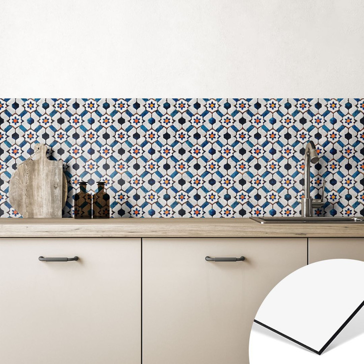 Küchenrückwand Geometrisches Muster mit Blumen - Treechild - WA426104