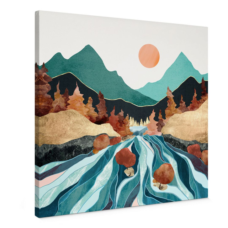 Leinwandbild Berg Land Fluss - SpaceFrog Designs - WA426752