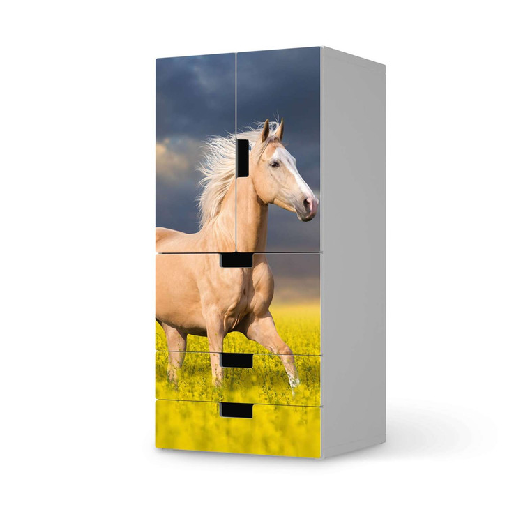 Möbelfolie IKEA Stuva / Malad - 3 Schubladen und 2 kleine Türen - Wildpferd - CR117272