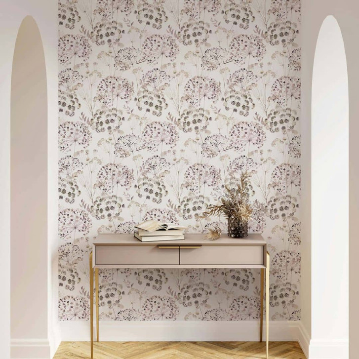 Vliestapete Blumen, Blätter Floral Natur matt in Grau - WA473047