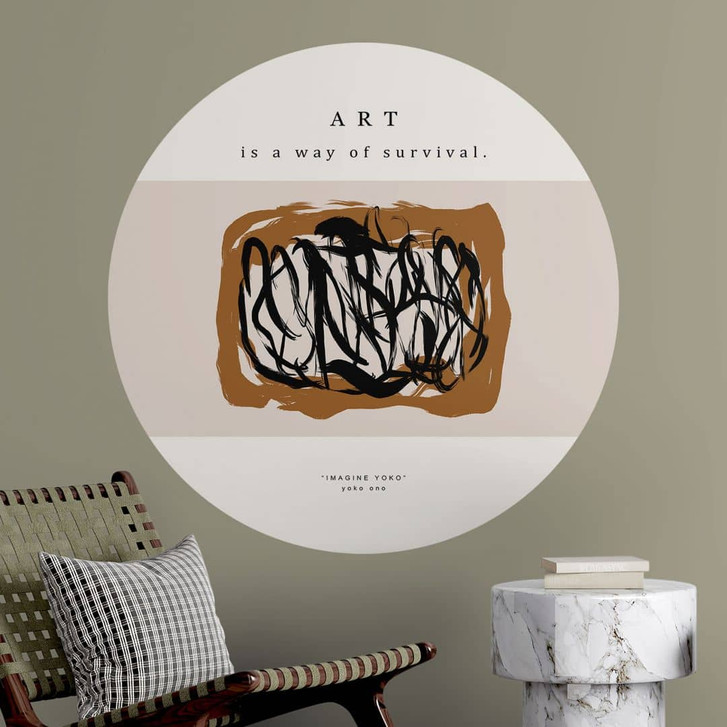 Wandtattoo Schwarze Pinselstriche - Imagine Yoko - Treechild - Rund - WA437456