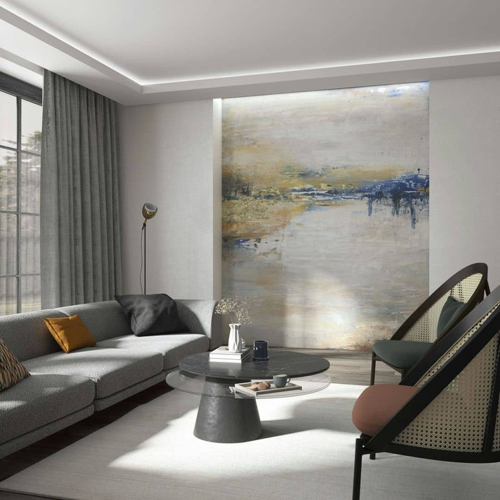 Fototapete in Beige mit abstraktem See Grafisch Klassisch 2.70 x 2.12m - WA456880