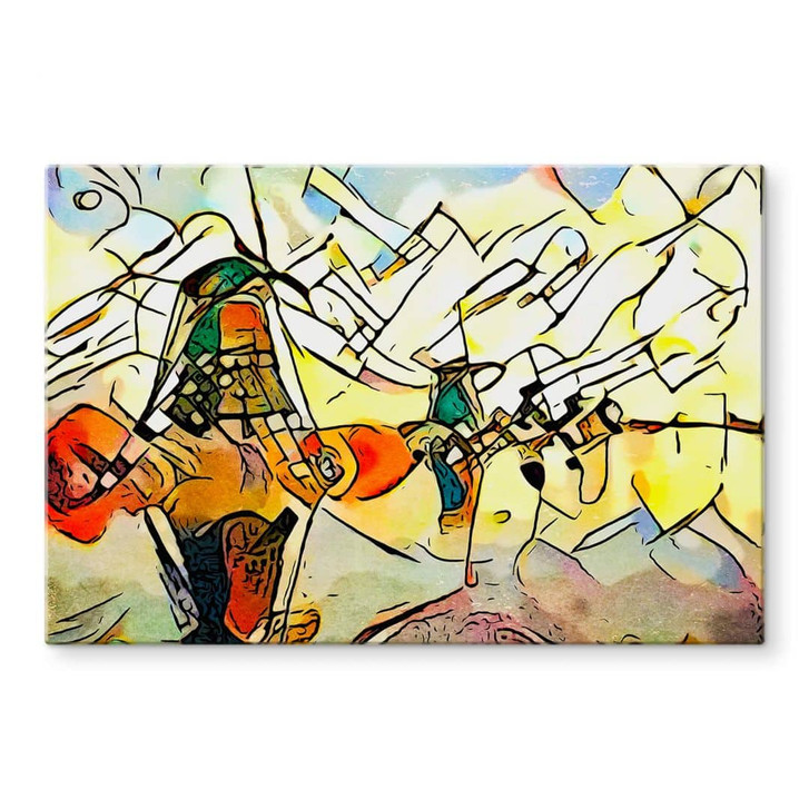 Glasbild Zamart - Kandinsky trifft Niederlande Windmühlen - WA332366