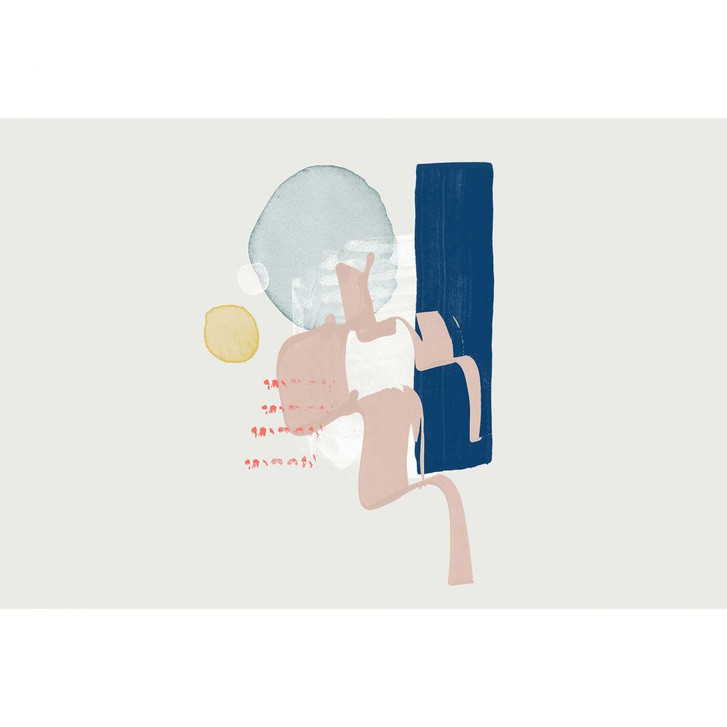 Livingwalls Fototapete ARTist Wish mit Aquarell Zeichnung blau, creme, gelb, grün, rot - WA310931