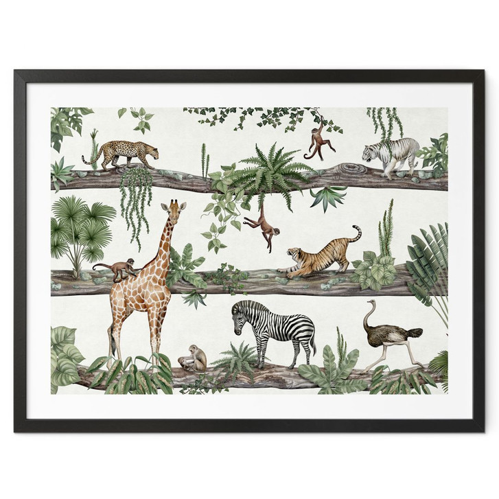 Poster fürs Kindzimmer - Afrikanische Tiere im Dschungel - Kikki Belle - WA498700