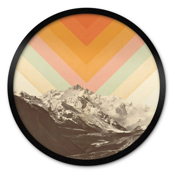 Poster Natur - Retro Berglandschaft Rund - Bodart - WA406492