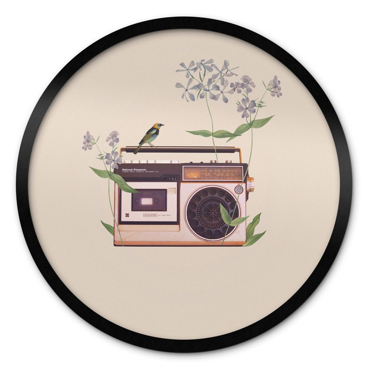 Poster Retro Radio floral - Frida Floral Studio - Rund - WA428428