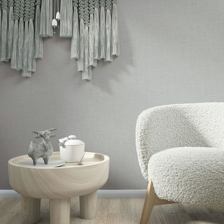 Vliestapete Textil, Struktur Uni Modern matt in Beige Grau - WA508259