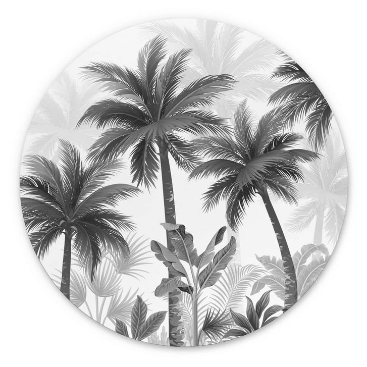 Wandbild Exotische Palmenlandschaft - Alu-Dibond - Rund - WA449529