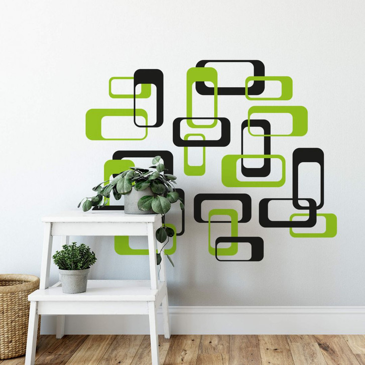 Wandsticker Retro Kästen grün - WA202317