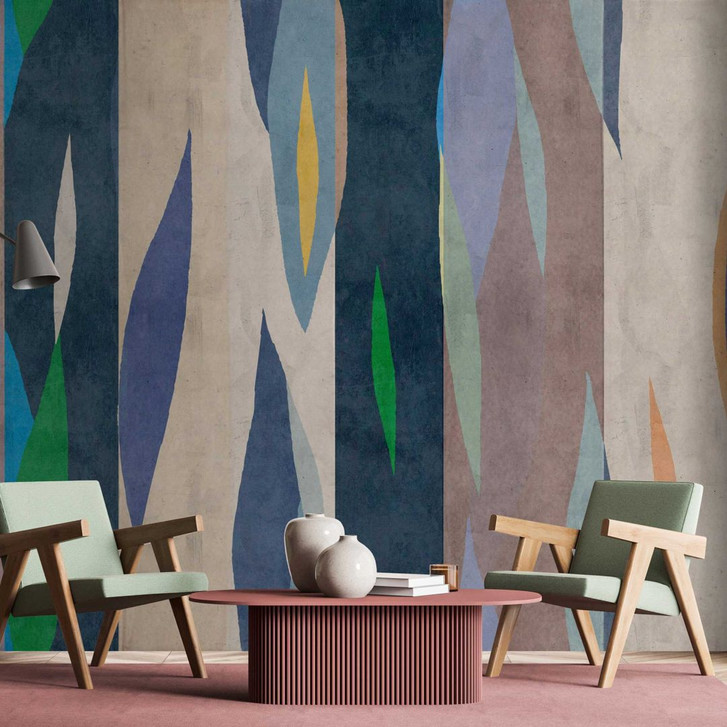 Fototapete Abstrakte Kunst mit Farbspiel - Moderne Vliestapete - WA386105