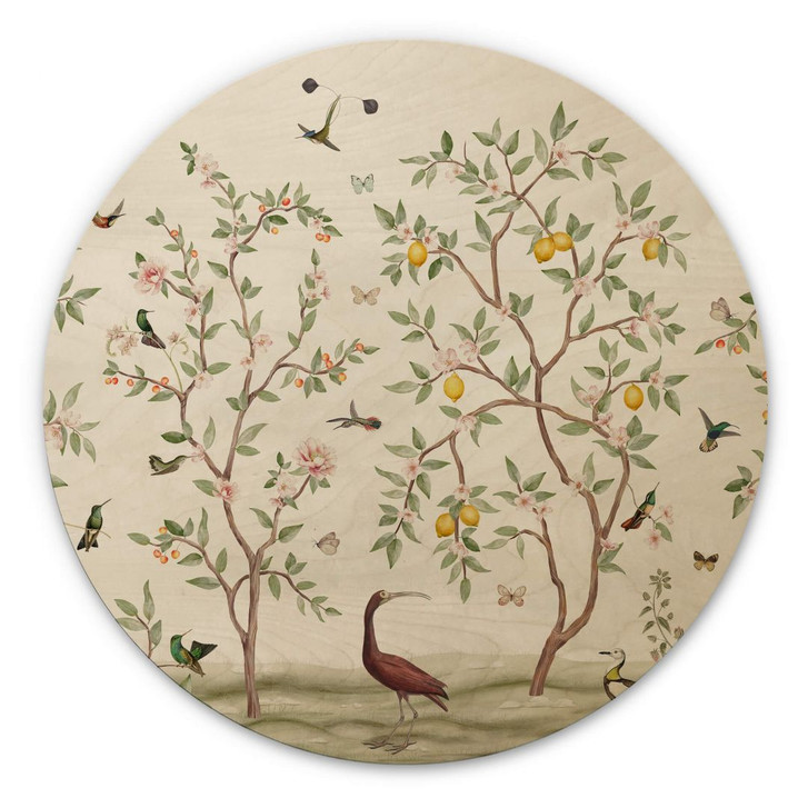 Holzbild Sir Edward - Zitronenbaum Chinoiserie - Rund - WA355574