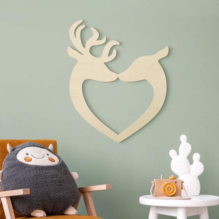 Holzkunst Pappel - Hirsch Herz - WA233831