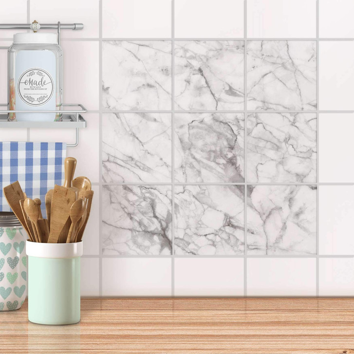 Klebefliesen - Marmor weiss - 9er Set - CR107982