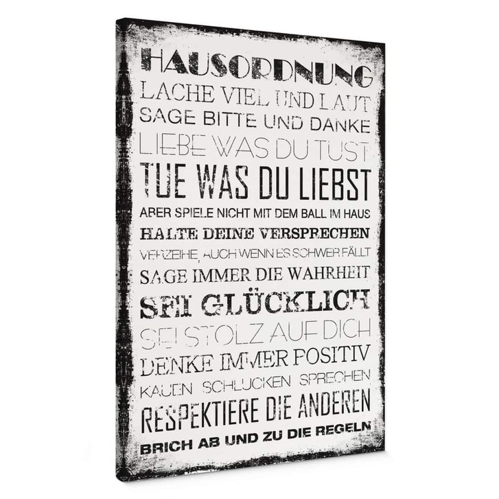 Leinwandbild Hausordnung - WA417300