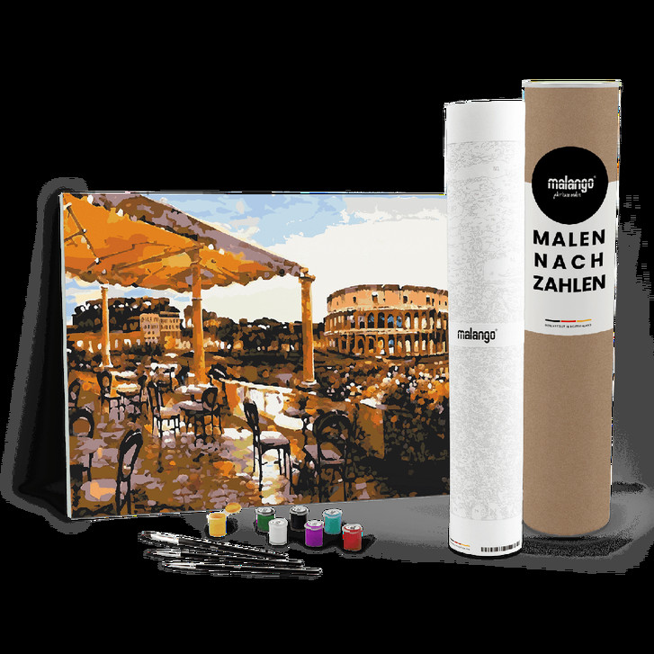 Malen nach Zahlen Leinwandbild - Café am Kolosseum No. 1 - WA447302