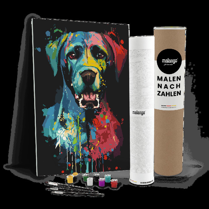 Malen nach Zahlen Leinwandbild - Hund Hasso - WA447136