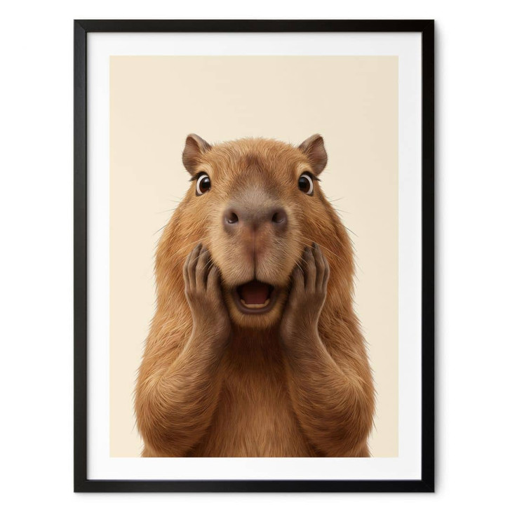Poster Überraschtes Capybara - WA499526