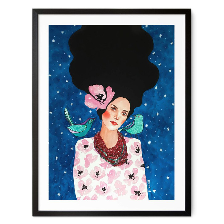 Poster Frau unter dem Sternenhimmel - Hülya - WA408608