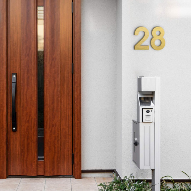 Alu-Dibond Zahlen - Hausnummern modern - Goldeffekt  - WA352336