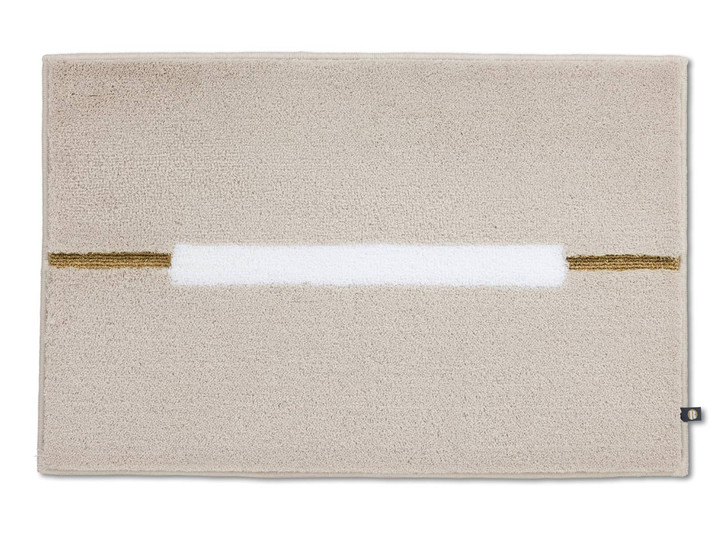 Cable Badteppich Wunschmass in Stone/Weiss/Goldlurex 1482 - TS432455