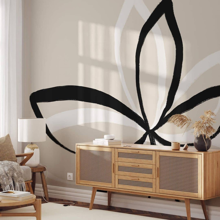 Fototapete uplusmestudio - Line Art - Die doppelte Blüte - WA345848