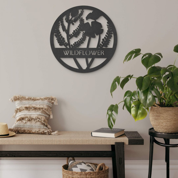 MDF - Holzdeko - Blumen im Kreis - Wildflower - WA336004