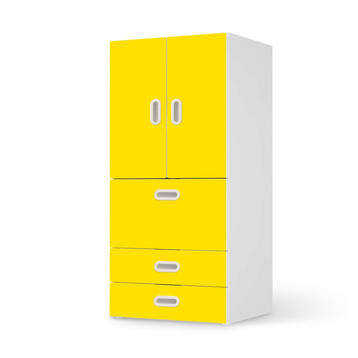 Möbelfolie IKEA Stuva / Fritids - 3 Schubladen und 2 kleinen Türen - Gelb Dark - CR117575