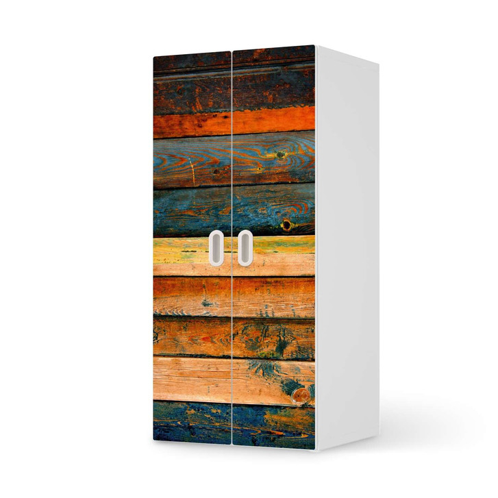 Möbelfolie IKEA Stuva / Fritids Schrank - 2 grosse Türen - Wooden - CR117906
