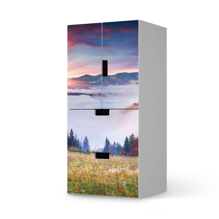 Möbelfolie IKEA Stuva / Malad - 2 Schubladen und 2 kleine Türen - Herbstwald - CR117090