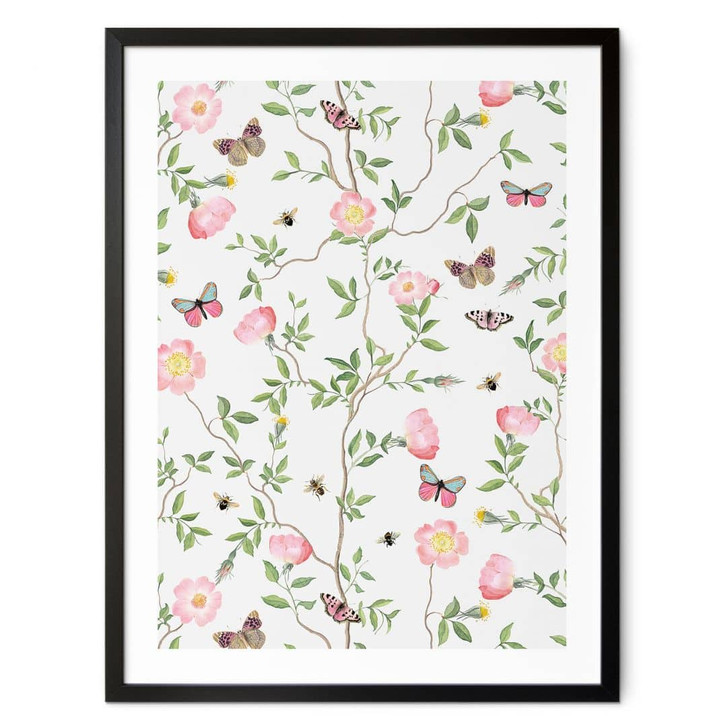 Poster Rosa Christrosen im Frühling - UN Designs - WA409154